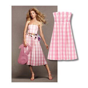 NWOT Barbie x Zara Strapless Gingham Dress Ref 3067/244 - Size XL